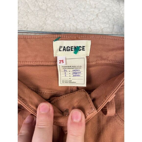 NEW L'AGENCE Java Marguerite Coated High Rise Skinny Jeans Rose/Blush Size 25‎ - Picture 4 of 9